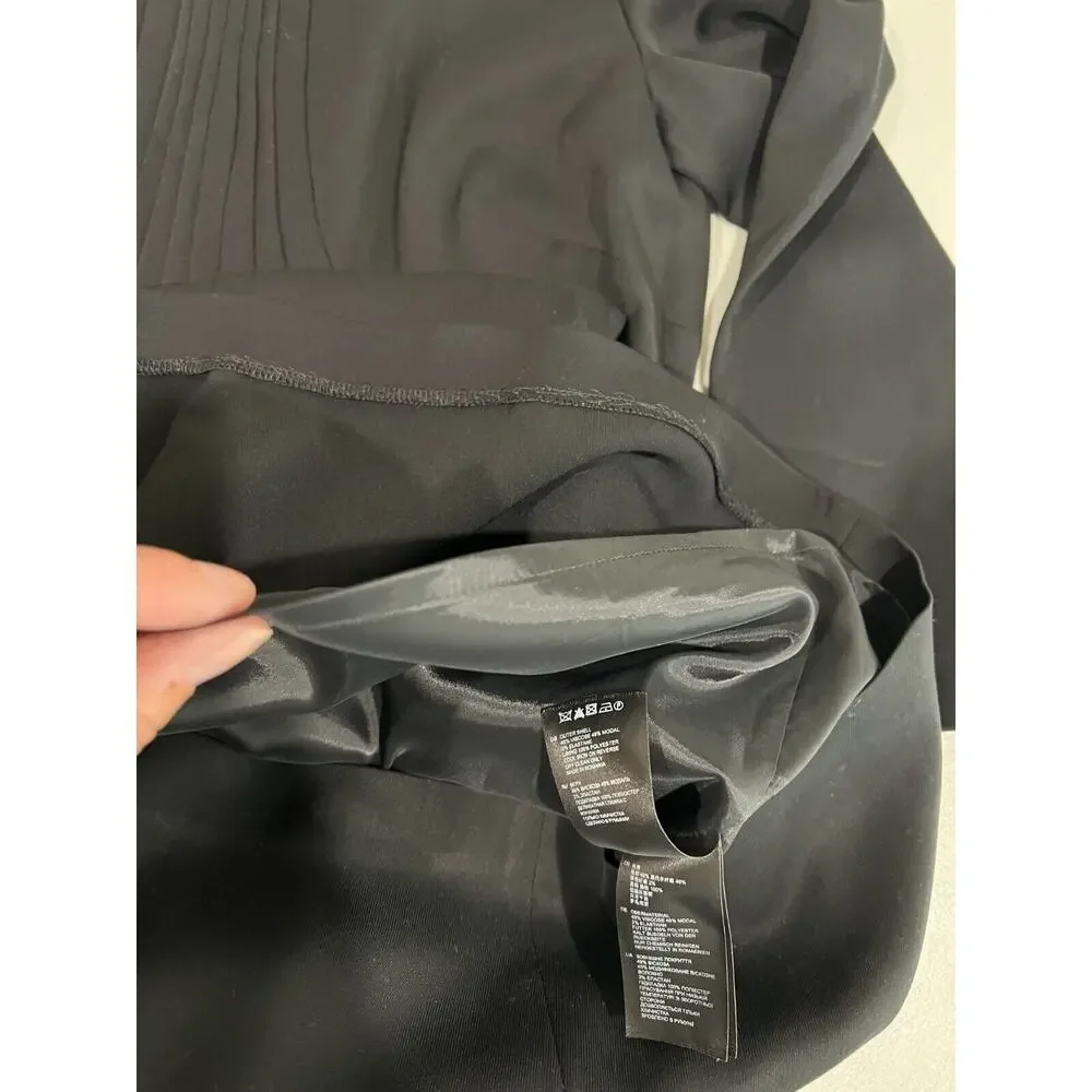 Reiss Sheath‎ Dress Pleated Front Black Pockets 6 Career Work Funeral